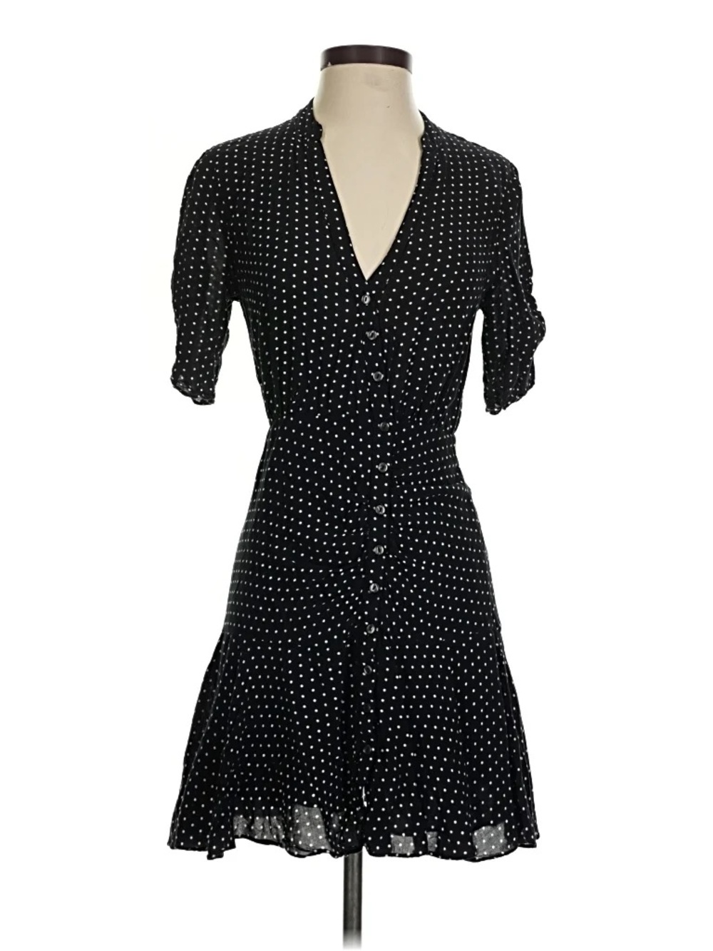 Free People Black & White Polka Dot Midi Dress